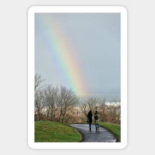 A rainbow seen from Calton Hill, Edinburgh Sticker